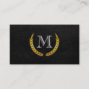 Monogram med Luxe Inslag Faux Leather Visitkort