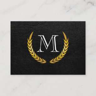 Monogram med lyxiga element i konstläder visitkort