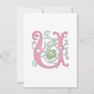 Monogram med sawirls inbjudningar
