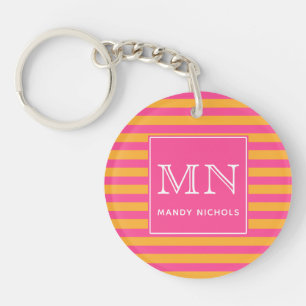 Monogram med shock rosa och Orange