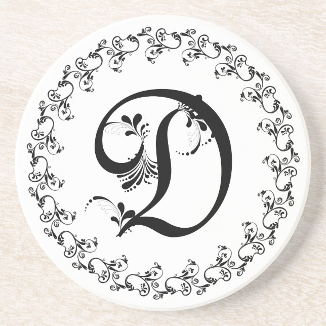 Monogram med spetsig D Underlägg (Framsidan)