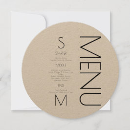 Monogram med svart text enkel bröllopsmeny