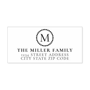 Monogram medaljens familjemall, Returadress Stämpel