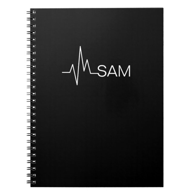 Monogram Medicinskt hjärtslag för Läkare och sjuks Anteckningsbok (Framsidan)