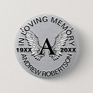 Monogram Memorial Angel Vingar Knapp