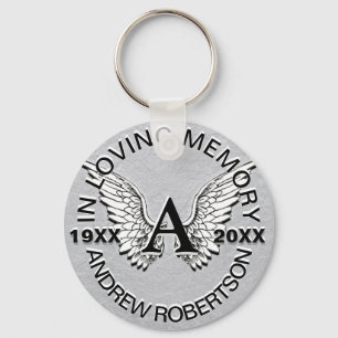 Monogram   Memorial   Silver Angel Vingar Nyckelring