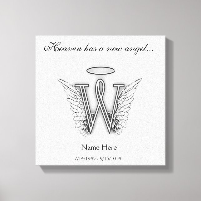 Monogram Memorial Tribute Brev W Canvastryck (Framsida)