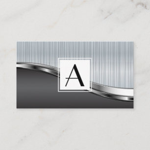 Monogram Metall med rivets bakgrund Visitkort