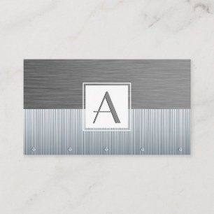 Monogram Metall med rivets bakgrund Visitkort