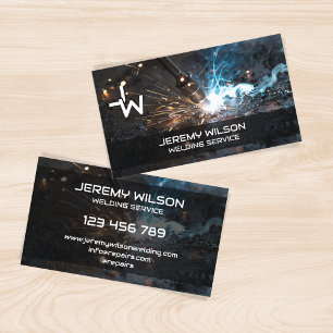 Monogram Metall Welder Handyman Visitkort