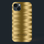 Monogram Metallic Guld Vågigt Zebra ränder<br><div class="desc">Metallerna i guld vågigt zebra ränder mönster. Anpassningsbar och valfritt monogram.</div>