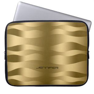 Monogram Metallic Guld Zebra ränder Laptop Fodral
