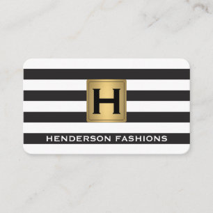 Monogram Metallic / Ränder Visitkort