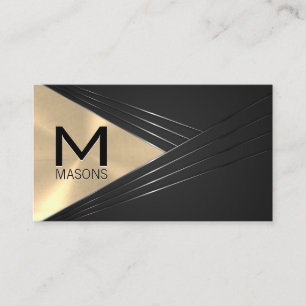 Monogram Metallisk Abstrakt i Guld Visitkort