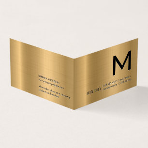 Monogram Metallisk bakgrund i guld Visitkort