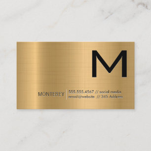 Monogram Metallisk bakgrund i guld Visitkort