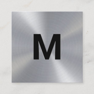 Monogram Metallisk Fyrkantigt Visitkort
