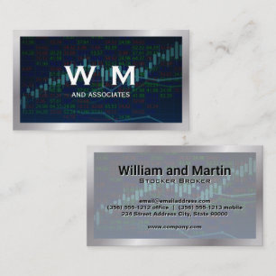 Monogram Metallisk Gräns Budgetplan Visitkort