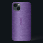 Monogram Metallisk Lila Brushed Aluminium-utseende<br><div class="desc">Djupa lila tänder metallisk borstad aluminium. Finns på andra produkter och 8 olika färg. Anpassade och valfritt monogram</div>