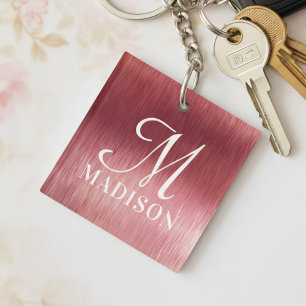 Monogram metallisk Rosa Texturerad Personlig Namn