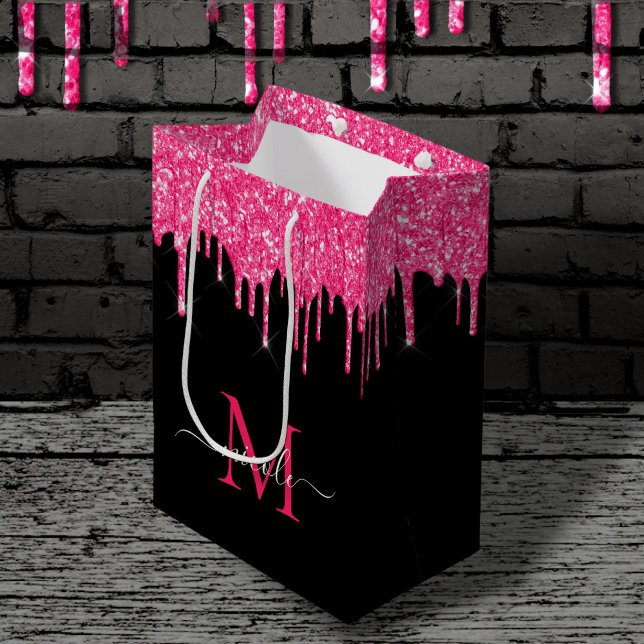 Monogram Metallisk Shock rosa, Glitter Black (Skapare uppladdad)