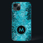 Monogram Metallisk turkos Sequence Glitter<br><div class="desc">Monogrammet av populär metallsekvens ser turkoston disco spegel mönster. Retro 70's disco boll spegel med sliten och gnistor. Leta efter den här designen på många ton. rosa av lila blå grönt och kan begäras i färg. Det är en bild mönster och inte en faktisk sekvens.</div>