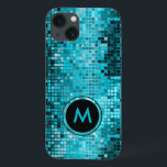 Monogram Metallisk turkos Sequence Glitter<br><div class="desc">Monogrammet av populär metallsekvens ser turkoston disco spegel mönster. Retro 70's disco boll spegel med sliten och gnistor. Leta efter den här designen på många ton. rosa av lila blå grönt och kan begäras i färg. Det är en bild mönster och inte en faktisk sekvens.</div>