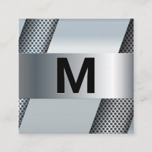 Monogram Metallisk utförandebakgrund Fyrkantigt Visitkort