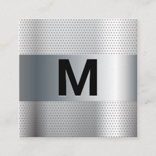 Monogram Metallisk utförandebakgrund Fyrkantigt Visitkort