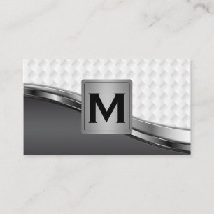 Monogram Metallisk Weave Mönster Visitkort