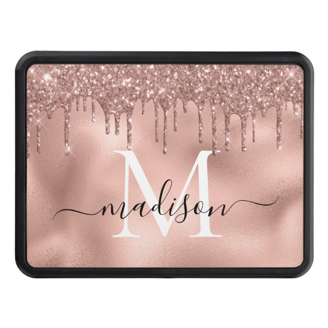 Monogram Metalliska drivrutiner för Rosa Glitter v Dragkroksskydd (Framsidan)