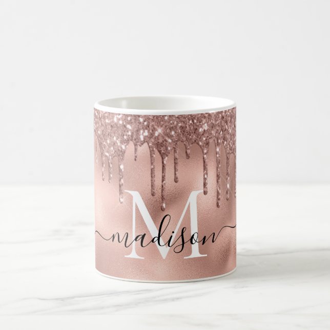 Monogram Metalliska drivrutiner för Rosa Glitter v Kaffemugg (Center)