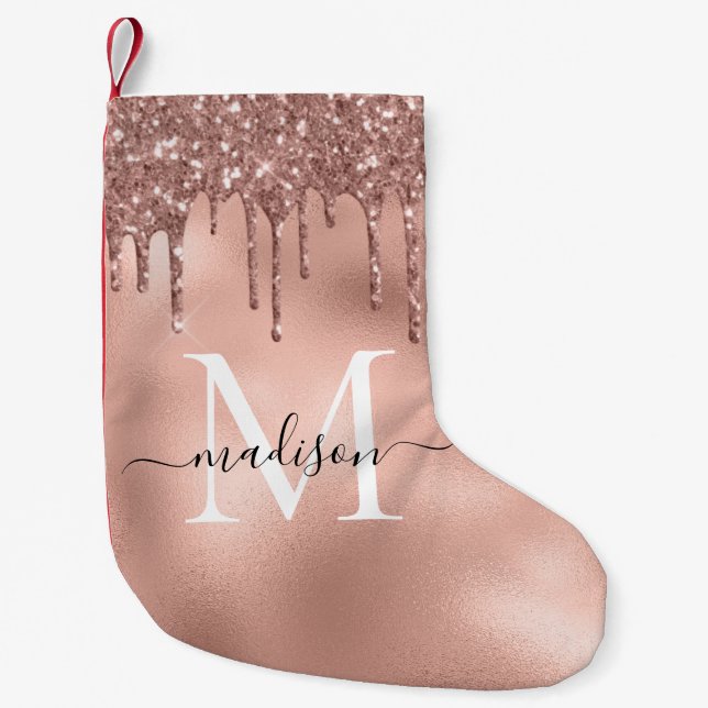 Monogram Metalliska drivrutiner för Rosa Glitter v Liten Julstrumpa (Framsidan)