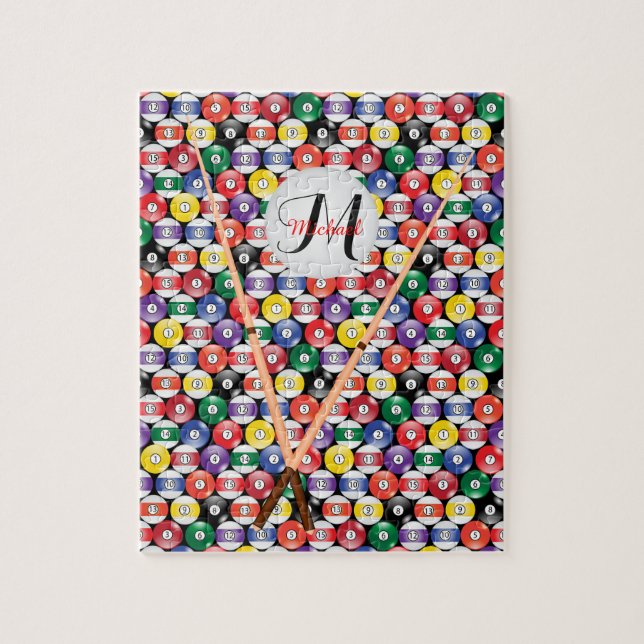 Monogram miljarder Bassäng Boll Mönster Pussel (Vertikal)