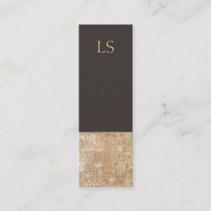 Monogram Mini Guld Sequin Affärskort Visitkort