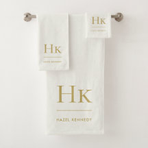 Monogram Minimal Elegant Elfenben Guld Stilig Enke