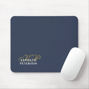 Monogram Minimalist Dammtor Blue Guld Vit Man Musmatta