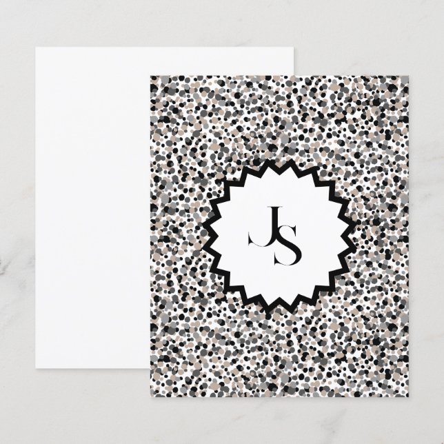 Monogram Minimalist Grey Black Beige Texture. (Fram/baksida)