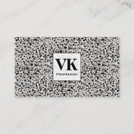 Monogram Minimalist Grey Black Beige Texture. Visitkort