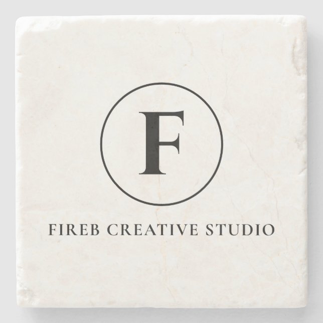 Monogram Minimalist Initial Name Marble Design Stenunderlägg (Framsidan)