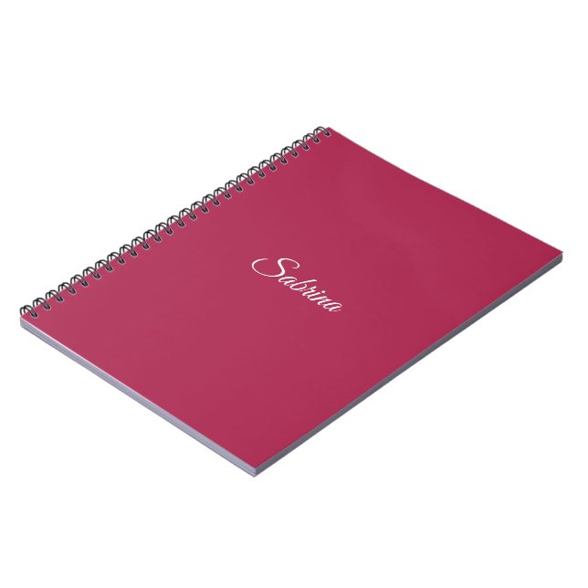 Monogram minimalist körsbärsros rosa anteckningsbok (Vänstra Sidan)