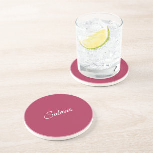 Monogram minimalist körsbärsrosafärg underlägg