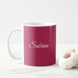 Monogram minimalist körsbärsrosafärgad kaffemugg