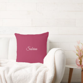 Monogram minimalist körsbärsrosafärgad kudde