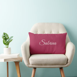 Monogram minimalist körsbärsrosafärgad lumbarkudde