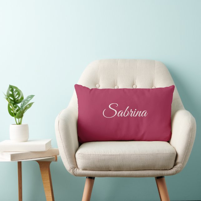 Monogram minimalist körsbärsrosafärgad lumbarkudde (Stol)