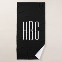 Monogram Minimalist Svart Vitt Initial