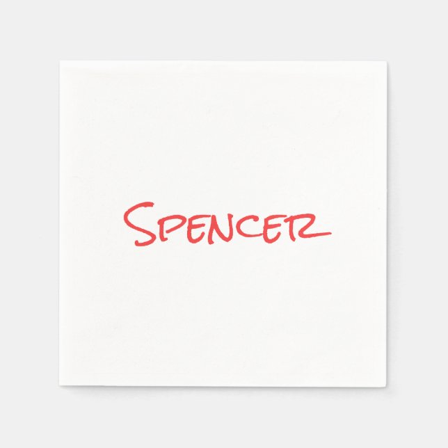 Monogram minimalistisk anpassat namn  pappersservett (Framsidan)