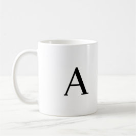 Monogram minimalistisk Brev A Black & White Kaffemugg