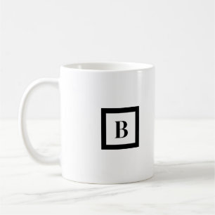 Monogram minimalistisk Brev B Black & White Kaffemugg